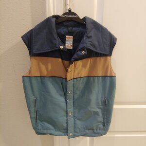 Frostline Vest Mens Medium Brown Blue Vintage Nylon Kit